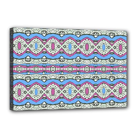 Aztec Style Pattern In Pastel Colors Canvas 18  X 12  (framed) by dflcprints