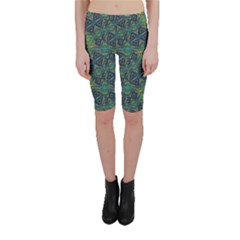 Tribal Style Colorful Geometric Pattern Cropped Leggings  by dflcprintsclothing
