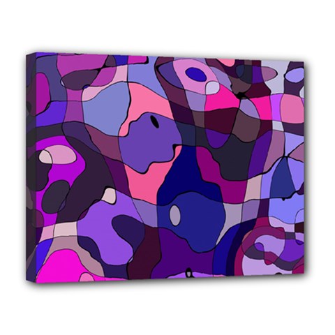 Blue Purple Chaos Canvas 14  X 11  (stretched) by LalyLauraFLM