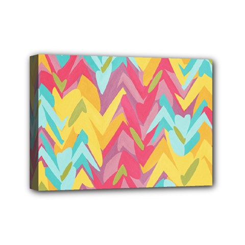 Paint Strokes Abstract Design Mini Canvas 7  X 5  (stretched) by LalyLauraFLM