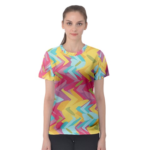 Paint Strokes Abstract Design Women s Sport Mesh Tee by LalyLauraFLM