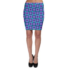 Blue Purple Squares Pattern Bodycon Skirt