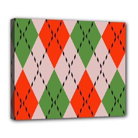 Argyle Pattern Abstract Design Deluxe Canvas 24  X 20  (stretched) by LalyLauraFLM