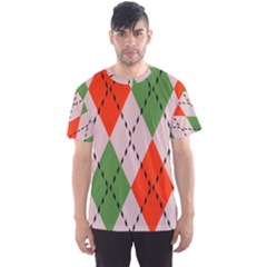 Argyle Pattern Abstract Design Men s Sport Mesh Tee