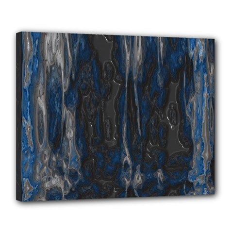 Blue Black Texture Canvas 20  X 16  (stretched) by LalyLauraFLM
