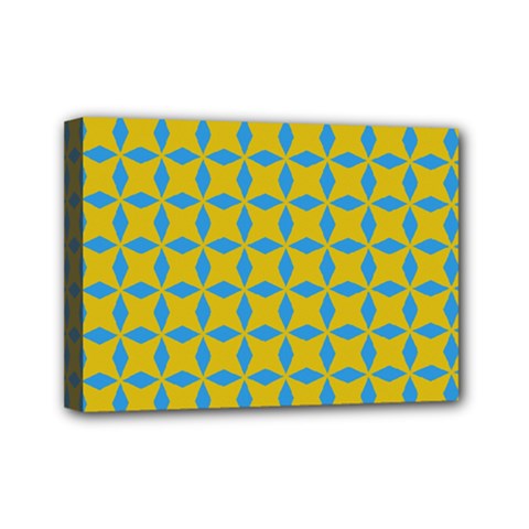 Blue Diamonds Pattern Mini Canvas 7  X 5  (stretched) by LalyLauraFLM