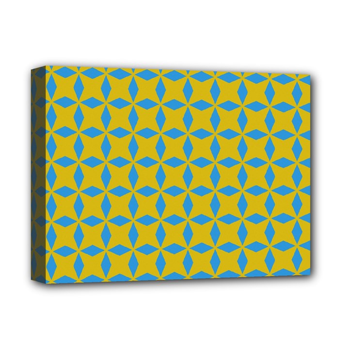 Blue diamonds pattern Deluxe Canvas 16  x 12  (Stretched) 