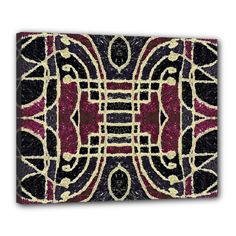 Tribal Style Ornate Grunge Pattern  Canvas 20  X 16  (framed) by dflcprints