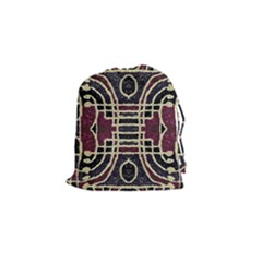 Tribal Style Ornate Grunge Pattern  Drawstring Pouch (small) by dflcprints