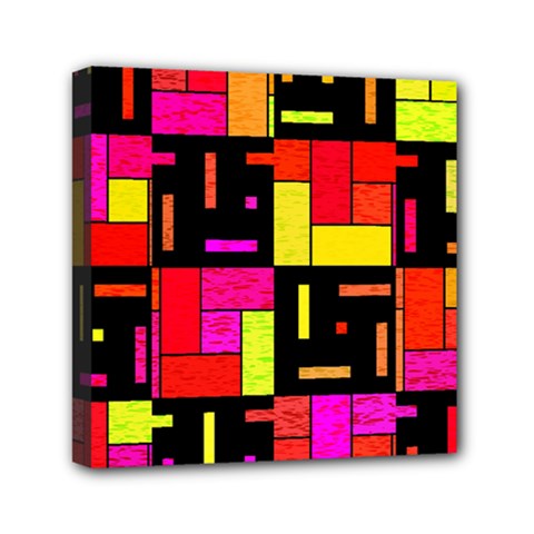 Squares And Rectangles Mini Canvas 6  X 6  (stretched) by LalyLauraFLM
