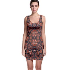 Modern Floral Decorative Bodycon Dress