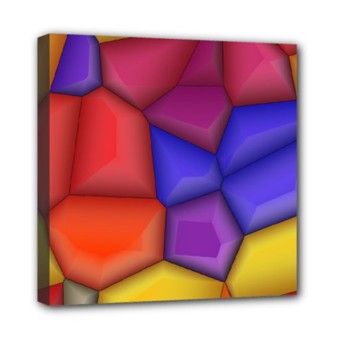 3d Colorful Shapes Mini Canvas 8  X 8  (stretched) by LalyLauraFLM