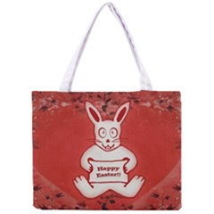 Cute Bunny Happy Easter Drawing Illustration Design Tiny Tote Bag by dflcprints