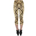 Nature Floral Print Collage in Warm Tones Capri Leggings  View2