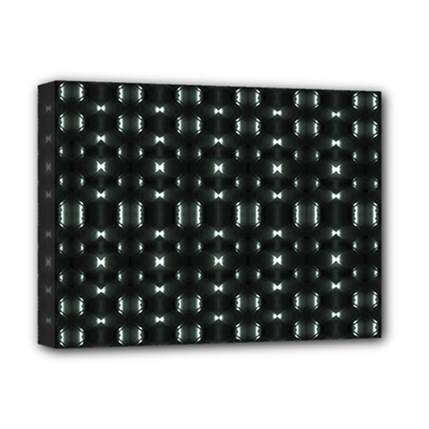 Futuristic Dark Hexagonal Grid Pattern Design Deluxe Canvas 16  X 12  (framed)  by dflcprints