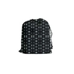 Futuristic Dark Hexagonal Grid Pattern Design Drawstring Pouch (small) by dflcprints