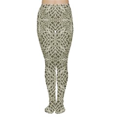 Silver Intricate Arabesque Pattern Tights by dflcprintsclothing