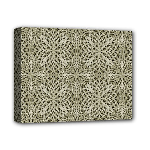 Silver Intricate Arabesque Pattern Deluxe Canvas 14  X 11  (framed) by dflcprints