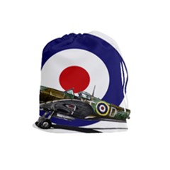 Spitfire And Roundel Drawstring Pouch (large) by TheManCave