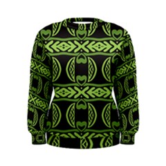 Green Shapes On A Black Background Pattern Sweatshirt