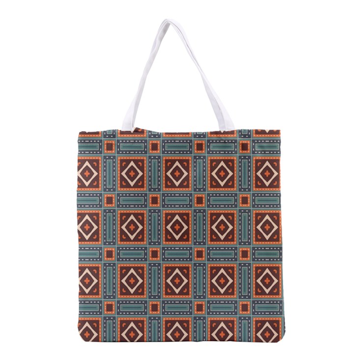 Squares rectangles and other shapes pattern Grocery Tote Bag