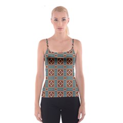 Squares Rectangles And Other Shapes Pattern Spaghetti Strap Top