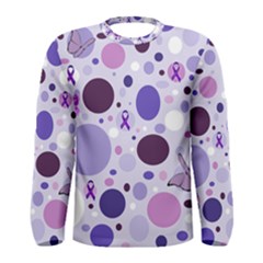 Purple Awareness Dots Long Sleeve T-shirt (men) by FunWithFibro