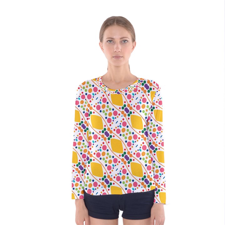 Dots and rhombus Women Long Sleeve T-shirt