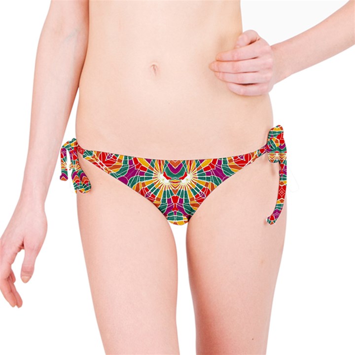 Multicolor Geometric Print Bikini Bottom
