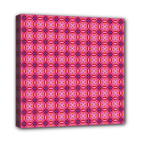 Abstract Pink Floral Tile Pattern Mini Canvas 8  X 8  (framed) by GardenOfOphir