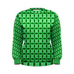 Green Abstract Tile Pattern Women s Sweatshirt by GardenOfOphir