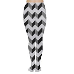 Modern Retro Chevron Patchwork Pattern  Tights