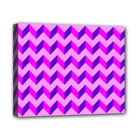 Modern Retro Chevron Patchwork Pattern Canvas 10  X 8  (framed) by GardenOfOphir