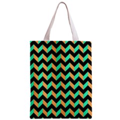 Neon And Black Modern Retro Chevron Patchwork Pattern Classic Tote Bag by GardenOfOphir