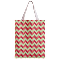 Mint Pink Modern Retro Chevron Patchwork Pattern Classic Tote Bag