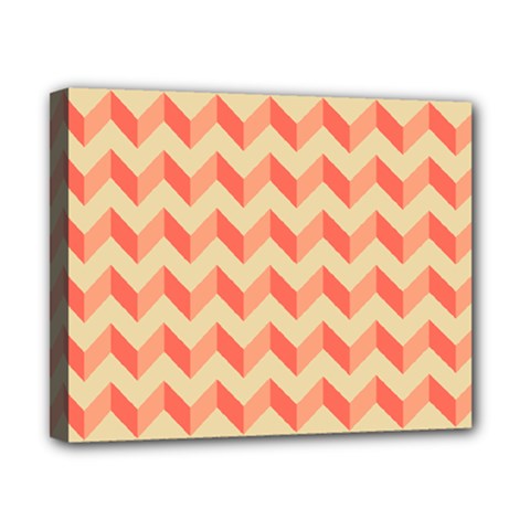 Modern Retro Chevron Patchwork Pattern Canvas 10  X 8  (framed) by GardenOfOphir