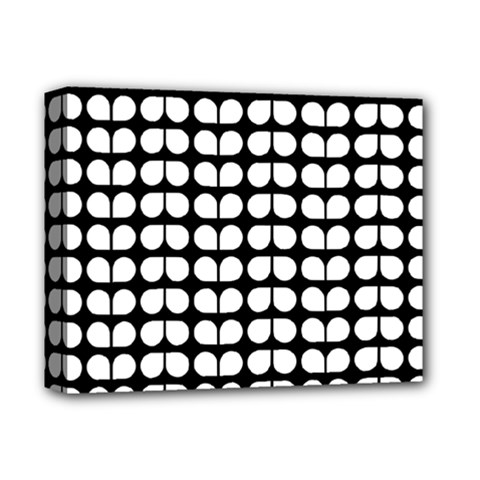 Black And White Leaf Pattern Deluxe Canvas 14  X 11  (framed) by GardenOfOphir