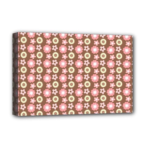 Cute Floral Pattern Deluxe Canvas 18  X 12  (framed) by GardenOfOphir