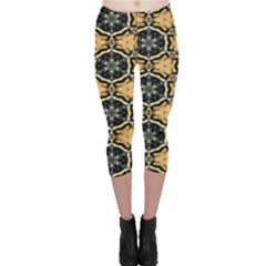 Faux Animal Print Pattern Capri Leggings  by GardenOfOphir