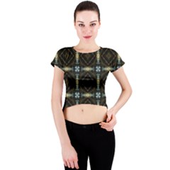 Faux Animal Print Pattern Crew Neck Crop Top by GardenOfOphir