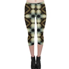 Faux Animal Print Pattern Capri Leggings  by GardenOfOphir