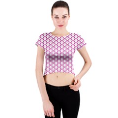 Cute Pretty Elegant Pattern Crew Neck Crop Top by GardenOfOphir