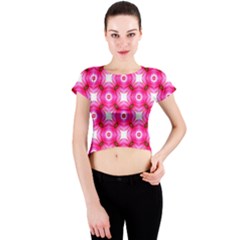 Cute Pretty Elegant Pattern Crew Neck Crop Top by GardenOfOphir