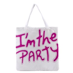 I Am The Party Typographic Design Quote Grocery Tote Bag by dflcprints