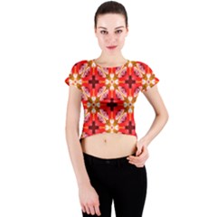 Cute Pretty Elegant Pattern Crew Neck Crop Top