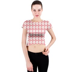 Cute Pretty Elegant Pattern Crew Neck Crop Top by GardenOfOphir