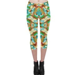 Colorful Modern Pattern Collage Capri Leggings 