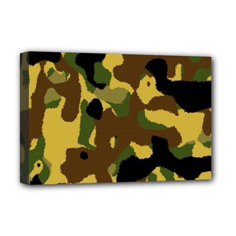 Camo Pattern  Deluxe Canvas 18  X 12  (framed)