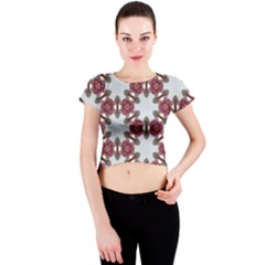 Cute Pretty Elegant Pattern Crew Neck Crop Top by GardenOfOphir