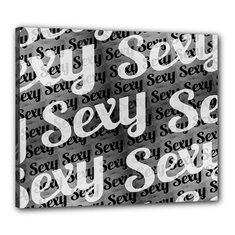 Sexy Text Typographic Pattern Canvas 24  X 20  (framed) by dflcprints